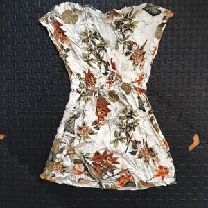 Cupshe Tropical Leaf Print V Neck Mini Dress
